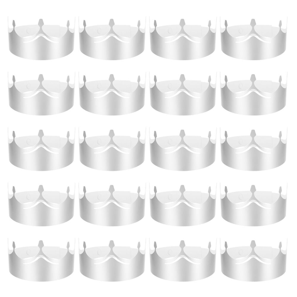 6757 24 Pcs Paper Crowns Silver Foil Birthday Crowns Bulk Party Hats